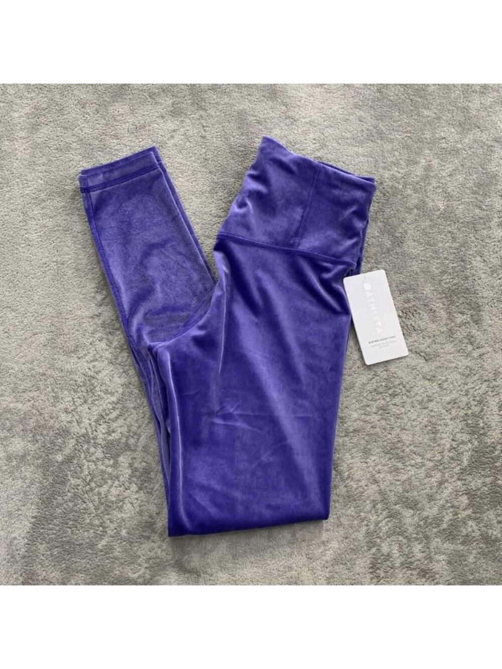 Athleta Velvet Elation Leggings Womens Small Royal Blue Indigo Soft Athleisure